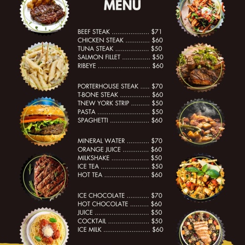 Full Color Food Restaurant Menu Design