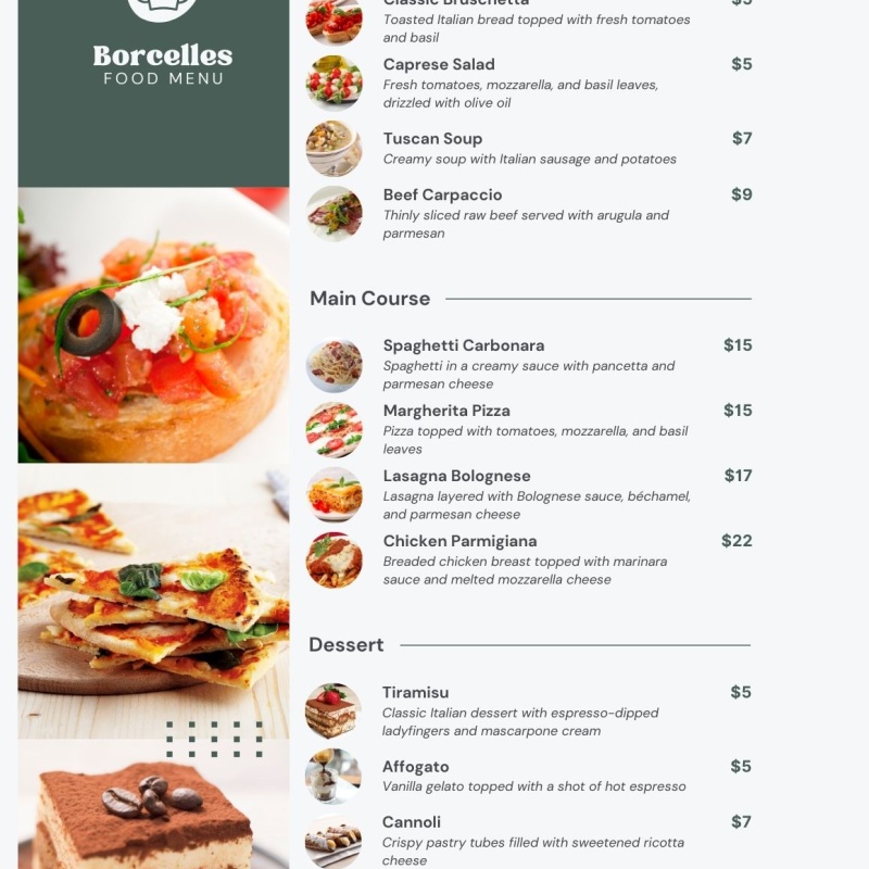 Full Color Food Restaurant Menu Design